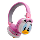 Audífonos Bluetooth Pato Donald Diadema Auxiliar Para Niño