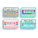 Set X4 Imanes Decorativos Mini Cassettes Retro 80's  Impr 3d