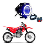 Kit Farol De Milha U7 Azul C/ Botão Para Moto Crf 230f 2013