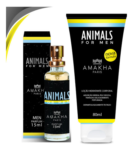 Perfume + Hidratante Top Masculino Animals For Men Promoção