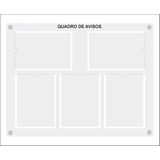 Quadro De Aviso E Gestão Com 5 Displays A4 Acrílico 1 Branco