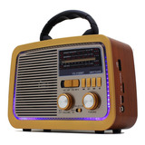 Radio Retro Vintage Am Fm Usb Aux Sd Recarregável A-3199