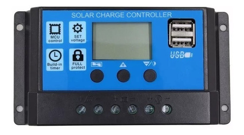 Controlador De Carga Solar 30a 12v/24v Lcd Usb 5v, 3a