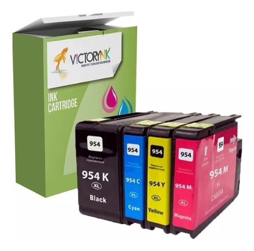 Cartucho De Tinta Victorynk 954xl Color Negro/amarillo/magenta/cian De 60 Ml