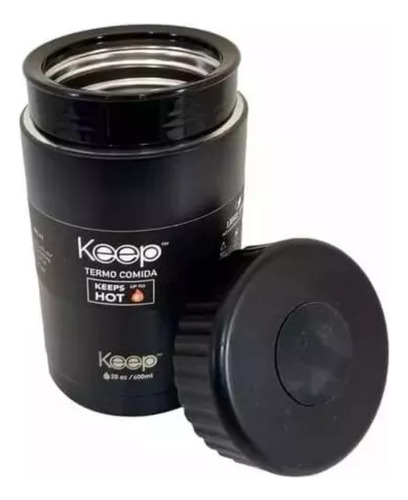 Keep Termo Lunchera Conservadora Comida Negra X 600ml