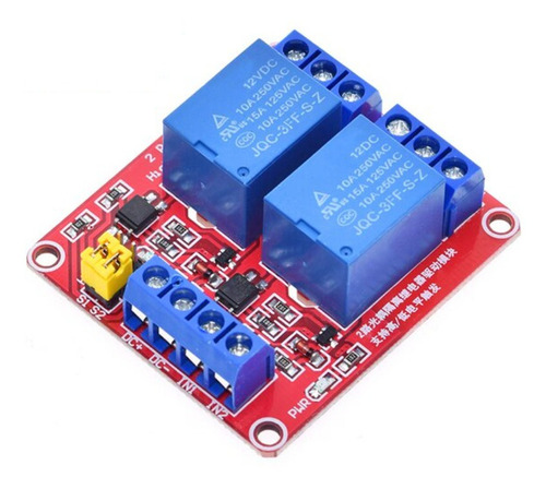 Placa De 2 Canal A Relé 12v Con Optoacoplador Y Led Arduino