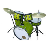 Adw Batería Junior Adj5j Drum Set Verde