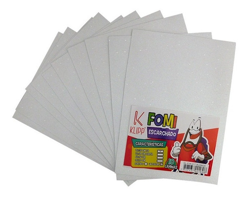 Fomi Foamy Escarchado Blanco 4 Cartas X 10 Unidades