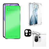 Kit Para Xiaomi 11 Lite Película Cerâmica + Capa + Câmera 3d