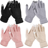 Guantes De Invierno Pantalla Táctil Antideslizante 4 Pares