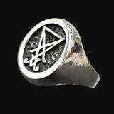 Anillo Sello De Lucifer En Plata 1,7 X 1,4 Cm 9 Gr Art 479