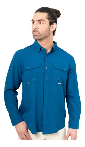 Camisa Signature Maja® Manga Larga Azul Para Hombre | Meses sin interés