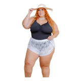 Shorts Praia Plus Size Arrastão Tamanho 46 Ao 60