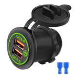 Cargador De Coche Qc 3.0 Dual Usb Con Interruptor Táctil Fas