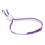 Pulsera Cordón Lila Y Malva Con Oso De Plata Bold Bear Tous Color Morado