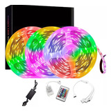 Kit Tira Led Rgb 5050 15 Metros Gamer Control Decoracion 