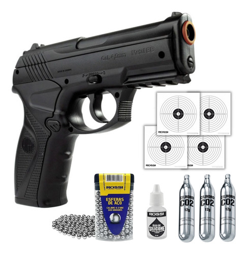 Pistola Pressão Co2 Rossi Modelo C11 4,5mm Airgun  428 Fps!