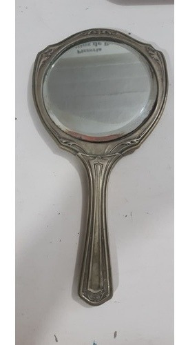 Espejo De Mano Antiguo German Silver