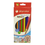 Lapices De Colores Skycolor X12 Trazo Largos Por 1 Unidad