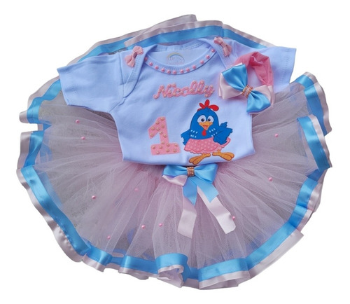 Roupa De Festa Da Galinha Pintadinha E Saia De Tule, Body 