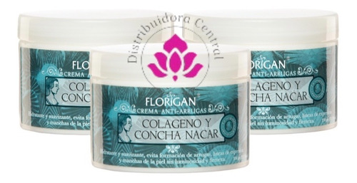 Crema Anti-arrugas Colágeno Y Concha Nácar Florigan® 3pzs