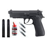 Pistola Co2 Xaction Black M92 +balines +co2 + Cargador Extra