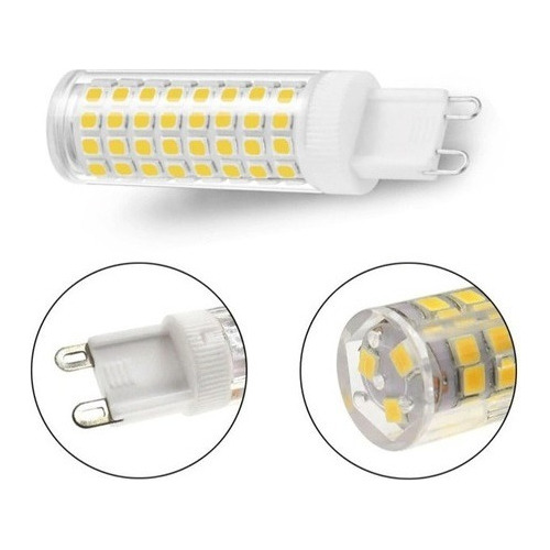 Lâmpada Led Halopim G9 12w Arandelas E Lustres Branco Quente