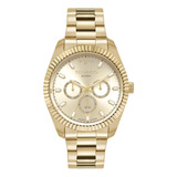 Relógio Masculino Technos Dourado Riviera 6p79bt Calendário