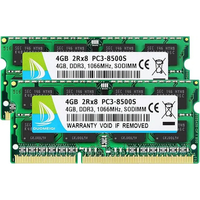 Memoria RAM Gamer DDR3 8GB 2x4GB 1066MHz SODIMM Laptops Duomeiqi | Envío gratis