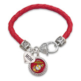 Ee. Uu. Brazalete De Cuero Marines Mom Con Logo Redondo, Amu