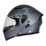 Casco Abatible R7 Racing Unscarred Solid Doble Mica Dot Gris