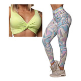 Conjunto Legging Empina Bumbum +top Denali Iridescent Moving