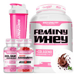 Kit Feminino Whey + Burn Abdomen + Colageno Hidrolisado +coq