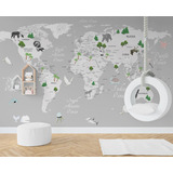 Vinilos Decorativos Mural Infantil Mapa Animales