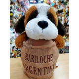 Perro San Bernardo De Peluche En Barril Excelente Calidad