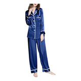 Dos Piezas Pijama De Seda Para Mujer Ropa De Casa 2681