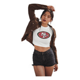 Playera Crop Top San Francisco 49ers Nfl Logo