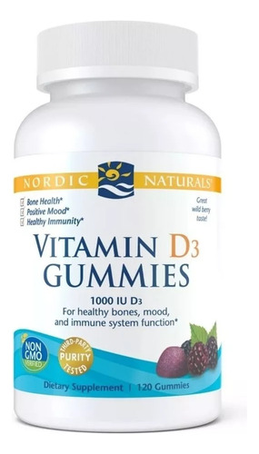 Vitamina D3 Nordic Naturals 1000 Iu 120 Gomitas
