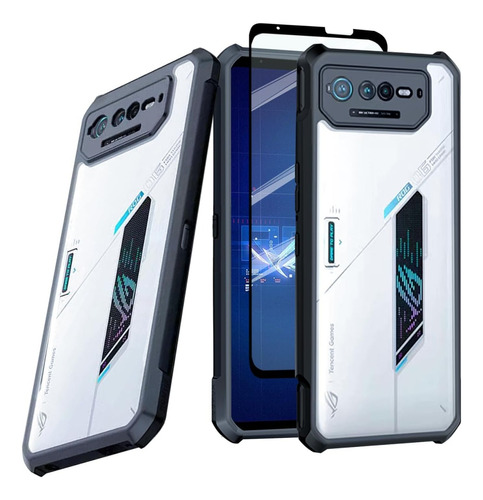 Capinha Rog Phone 6 Anti-impacto X + 1 Pel 3d Vidro Premium 