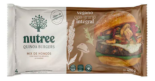 Hamburguesa De Quinoa Nutree Sabor Mix De Hongos 400g