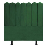 Cabeceira Nuvem Cama Box Solteiro 90 Cm Alanis Suede Verde Cor Verde-escuro