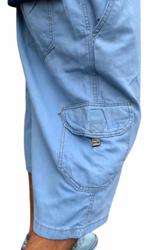 Bermuda Cargo Jeans  Dazzling Original Masculina 6 Bolsos