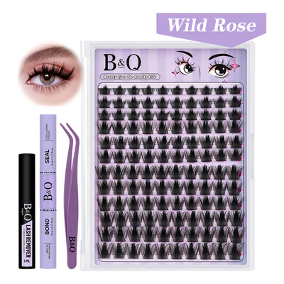 Kit de Extensiones Pestañas bq Efecto Anime Wild Rose 144 Racimos 8-18mm B&Qaugen bqlash kit completo | MercadoLibre