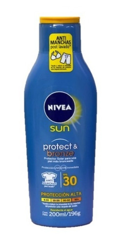 Nivea Sun Locion Bronceado Factor 30 200ml Magistral Lacroze