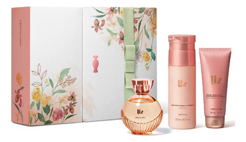 Kit Presente Perfume Liz Desodorante Colônia Tradicional Clássico Mulher Sabonete Líquido Corporal Loção Creme Hidratante Corpo Mulher  (3 Itens)