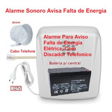 Alarme Sonoro Aviso Falta Energia Elétrica Bateria +discador