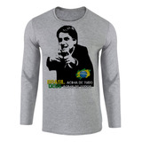 Camiseta Manga Longa Ou Curta Jair Bolsonaro Brasil Deus