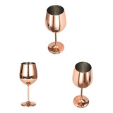 3 Piezas Copas De Vino De Acero Inoxidable De Oro Rosa Copas