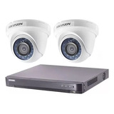 Kit Seguridad Hikvision Dvr 4ch + 2 Domos Hd + Disco + Cabl