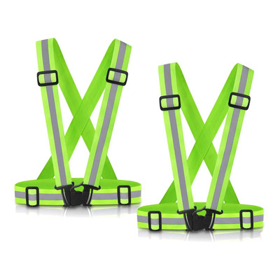 2p Chaleco Tirantes Seguridad Reflectante Ajustable Elástico